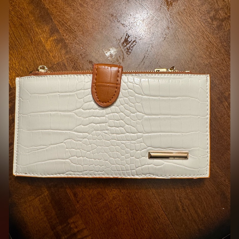 Elegant White Croc-Embossed Wallet from amazon